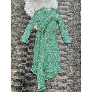 Ashish Green Twist Sequin Maxi Dress Medium Long Sleeve NWOT Sheath (MSRP $2500)